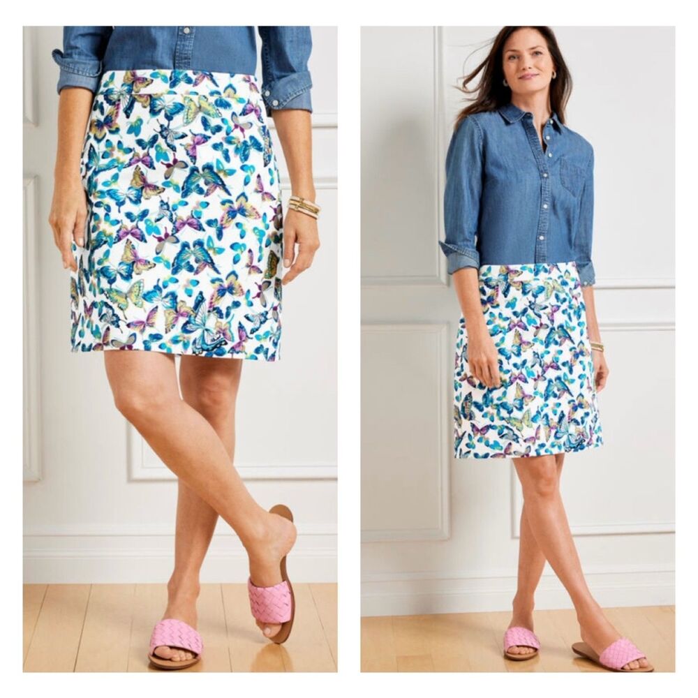 Talbots Canvas A-Line Exquisite Butterflies Mini … - image 1